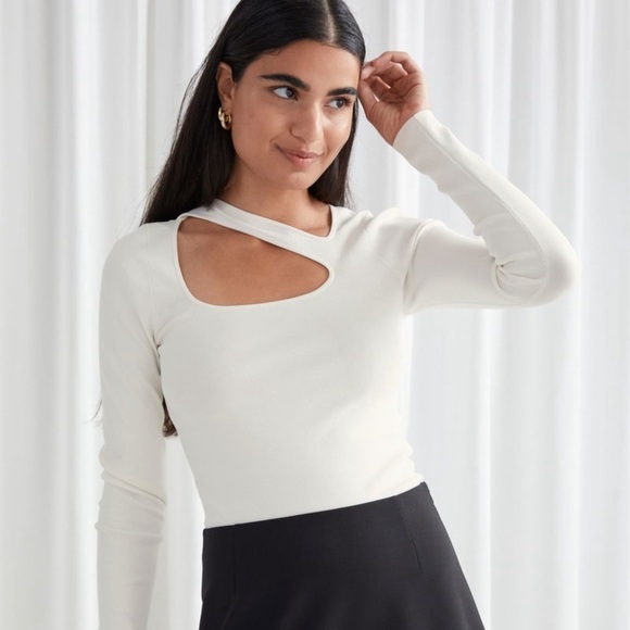& OTHER STORIES Long Sleeve Cut Out Knit Top - Picture 1 of 7